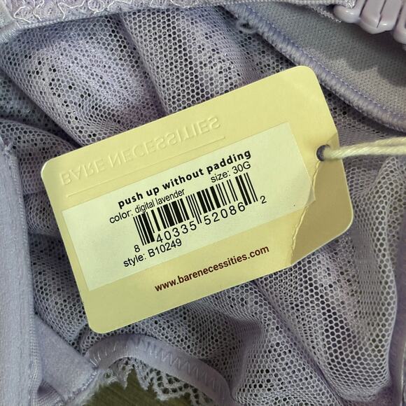 Bare The Push-Up Without Padding Bra 30G Lavender NWT - Picture 4 of 6